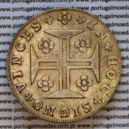 Cruzado Novo prata 1808 D. João Príncipe Regente, 480 Réis, Eixo Vertical, coroa média de 31 pérolas, diadema losango 1 ponto