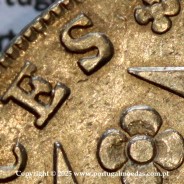 Cruzado Novo prata 1808 D. João Príncipe Regente, 480 Réis, Eixo Vertical, coroa média de 31 pérolas, diadema losango 1 ponto