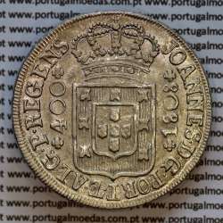Portugal, silver coin of Cruzado Novo 1808 D. João Prince Regent,  tall and narrow crown with 44 pearls, diamond diadem 2 points