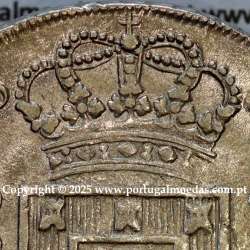 Portugal, silver coin of Cruzado Novo 1808 D. João Prince Regent,  tall and narrow crown with 44 pearls, diamond diadem 2 points