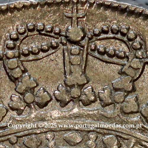 Portugal, silver coin of Cruzado Novo 1808 D. João Prince Regent,  tall and narrow crown with 44 pearls, diamond diadem 2 points