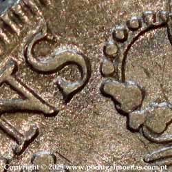 Portugal, silver coin of Cruzado Novo 1808 D. João Prince Regent,  tall and narrow crown with 44 pearls, diamond diadem 2 points