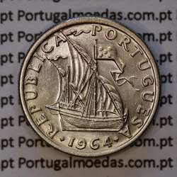 Portugal, coin of 5 Escudos 1964, 5$00 Escudos 1964 Copper-Nickel Portuguese Republic, (BU/UNC), World Coins Portugal KM 591
