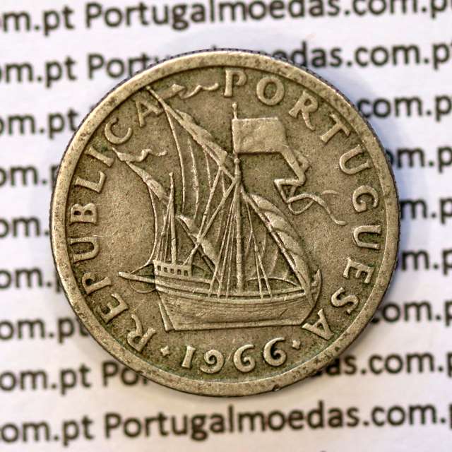 Portugal, coin of 5 Escudos 1966, 5$00 Escudos 1966 Copper-Nickel Portuguese Republic, (F), World Coins Portugal KM 591