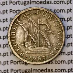 Portugal, coin of 5 Escudos 1967, 5$00 Escudos 1967 Copper-Nickel Portuguese Republic, (F), World Coins Portugal KM 591