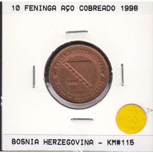 Bósnia e Herzegovina 10 Feninga 1998 Aço-Cobreado, World Coins Bosnia and Herzegovina KM 115