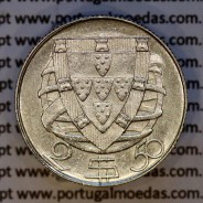 2$50 1937 ou 2.50 1937 prata, 2 escudos e 50 centavos 1937 em prata da Republica Portuguesa, (MBC+/Bela), Portugal KM 580