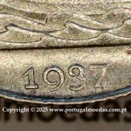 Portugal, Silver coin of 2-1/2 Escudos 1937, 2$50 Escudos 1937 silver Portuguese Republic, (VF+/XF), World Coins Portugal KM 580