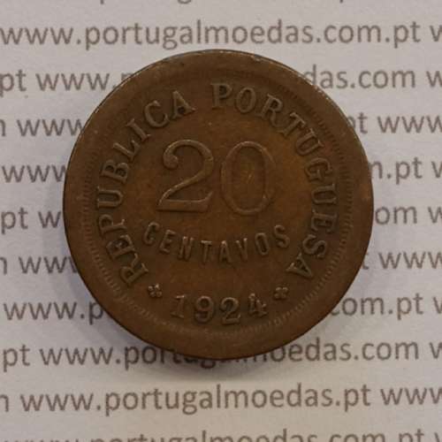 MOEDA DE VINTE CENTAVOS (20 CENTAVOS) BRONZE 1924 BC