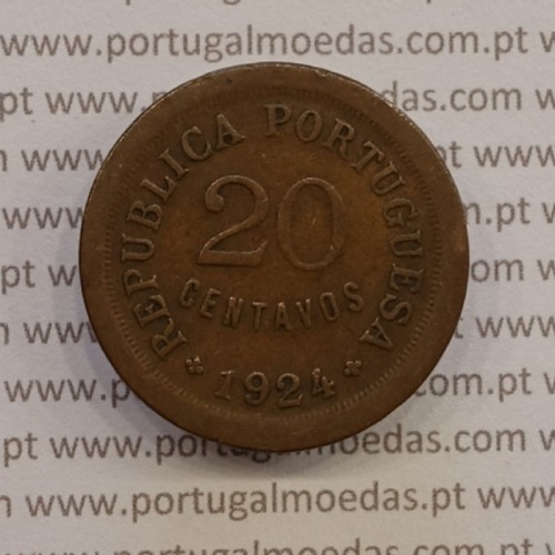 MOEDA DE VINTE CENTAVOS (20 CENTAVOS) BRONZE 1924 BC