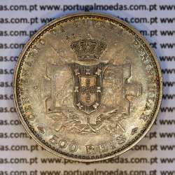 500 réis 1910 prata D. Manuel II, Centenário da Guerra Peninsular de 1808-1814, (MBC+/Bela-), World Coins Portugal KM 556.
