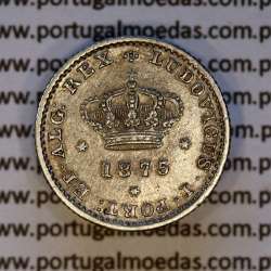 Portugal, silver coin 50 Réis 1875 of D. Luís I, half Tostão 1875, the rarest date of serie, World Coins Portugal KM 506