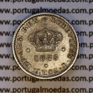 Portugal, silver coin 50 Réis 1875 of D. Luís I, half Tostão 1875, the rarest date of serie, World Coins Portugal KM 506