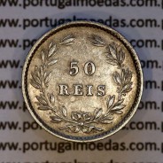 Portugal, silver coin 50 Réis 1875 of D. Luís I, half Tostão 1875, the rarest date of serie, World Coins Portugal KM 506