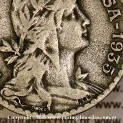 1 Escudo 1935 Alpaca, 1$00 1935 alpaca Republica Portuguesa, World Coins Portugal KM 578 B5c