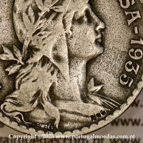 1 Escudo 1935 Alpaca, 1$00 1935 alpaca Republica Portuguesa, World Coins Portugal KM 578 B5c