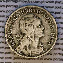 Portugal, 1 Escudo 1935 Copper-Nickel, 1$00 1935 alpaca, Key Date of the serie 1 Escudo, B6a