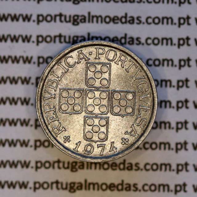 Portugal, aluminum coin of 10 centavos 1974 Portuguese Republic, (XF), World Coins Portugal KM 594
