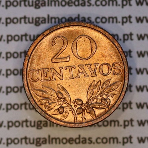 20 centavos 1970 bronze Republica Portuguesa, (Soberba), World Coins Portugal KM 595