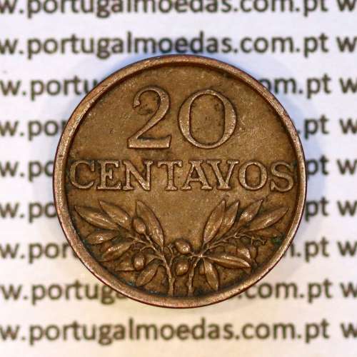 20 centavos 1970 bronze Republica Portuguesa, (MBC), World Coins Portugal KM 595