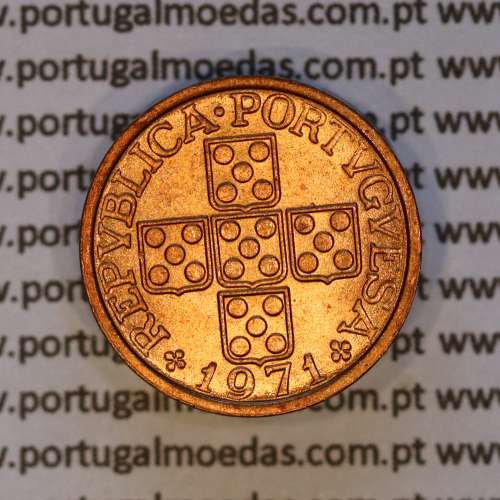 Portugal, bronze coin of 20 centavos 1971 Portuguese Republic, (UNC), World Coins Portugal KM 595