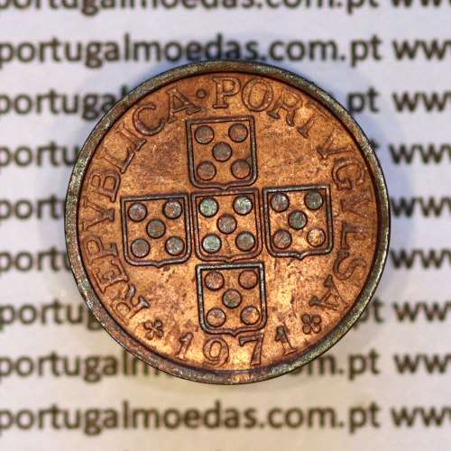 Portugal, bronze coin of 20 centavos 1971 Portuguese Republic, (XF), World Coins Portugal KM 595