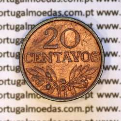 Portugal, bronze coin of 20 centavos 1971 Portuguese Republic, (XF), World Coins Portugal KM 595 Portugal, bronze coin of 20 centavos 1971 Portuguese Republic, (XF), World Coins Portugal KM 595