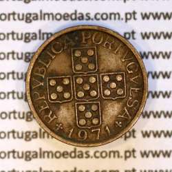 20 centavos 1971 bronze Republica Portuguesa, (MBC), World Coins Portugal KM 595