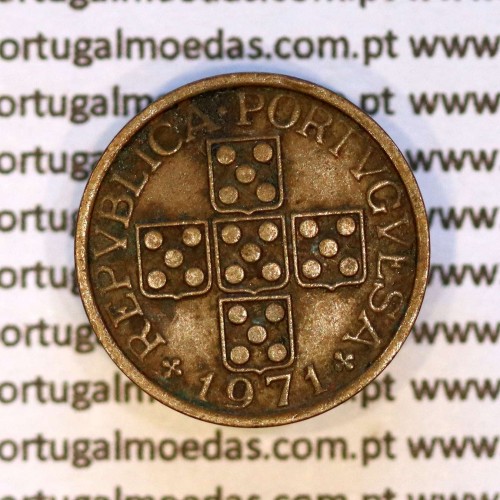 20 centavos 1971 bronze Republica Portuguesa, (MBC), World Coins Portugal KM 595