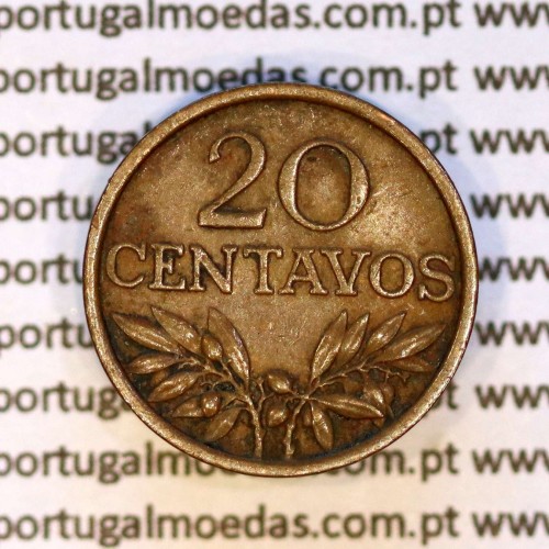 20 centavos 1971 bronze Republica Portuguesa, (MBC), World Coins Portugal KM 595