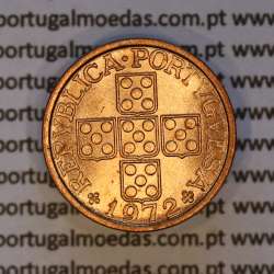 Portugal, bronze coin of 20 centavos 1972 Portuguese Republic, (UNC), World Coins Portugal KM 595