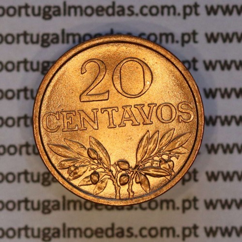 20 centavos 1972 bronze Republica Portuguesa, (Soberba), World Coins Portugal KM 595