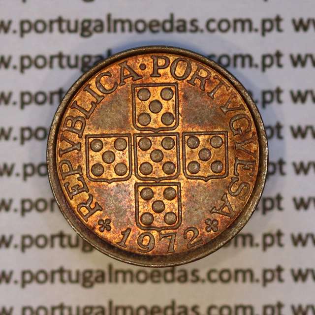 Portugal, bronze coin of 20 centavos 1972 Portuguese Republic, (XF), World Coins Portugal KM 595