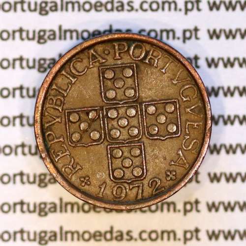 Portugal, bronze coin of 20 centavos 1972 Portuguese Republic, (VF), World Coins Portugal KM 595