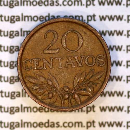 20 centavos 1973 bronze Republica Portuguesa, (MBC), World Coins Portugal KM 595