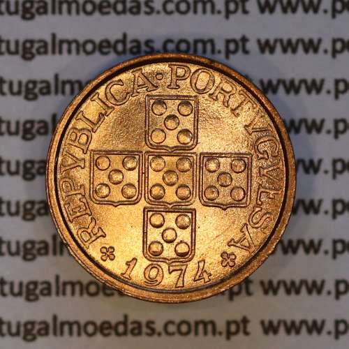 20 centavos 1974 bronze Republica Portuguesa, (Soberba), World Coins Portugal KM 595