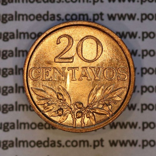 20 centavos 1974 bronze Republica Portuguesa, (Soberba), World Coins Portugal KM 595