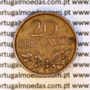 Portugal, bronze coin of 20 centavos 1974 Portuguese Republic, (VF), World Coins Portugal KM 595