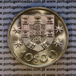 10$00 escudos 1971 níquel, 10 Escudos 1971 cuproníquel, Legenda no bordo normal (A), (Soberba), World Coins Portugal KM 600
