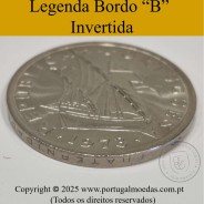 10$00 escudos 1971 níquel, 10 Escudos 1971 cuproníquel, Legenda bordo invertida (B), (Bela/Soberba), WorldCoins Portugal KM600