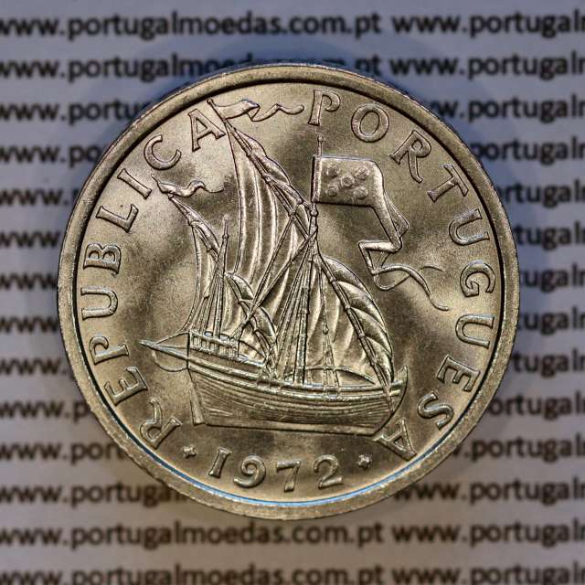 10$00 escudos 1972 níquel, 10 Escudos 1972 cuproníquel, Legenda bordo invertida (B), (Bela/Soberba), World Coins Portugal KM 600