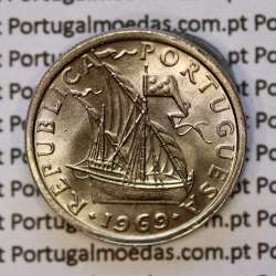 Portugal, coin of 5 Escudos 1969, 5$00 Escudos 1969 Copper-Nickel Portuguese Republic, (BU/UNC), World Coins Portugal KM 591