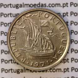 5$00 escudos 1971 cupro-níquel, 5 Escudos 1971 cuproníquel da República Portuguesa, (Bela), World Coins Portugal KM 591