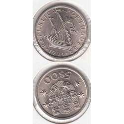 Portugal, coin of 5 Escudos 1971, 5$00 Escudos 1971 Copper-Nickel Portuguese Republic, World Coins Portugal KM 591