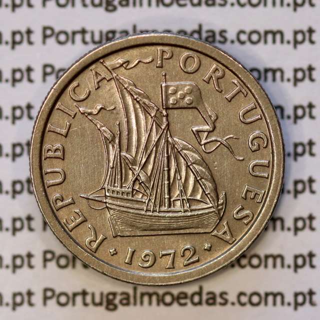 Portugal, coin of 5 Escudos 1972, 5$00 Escudos 1972 Copper-Nickel Portuguese Republic, (XF/AU), World Coins Portugal KM 591