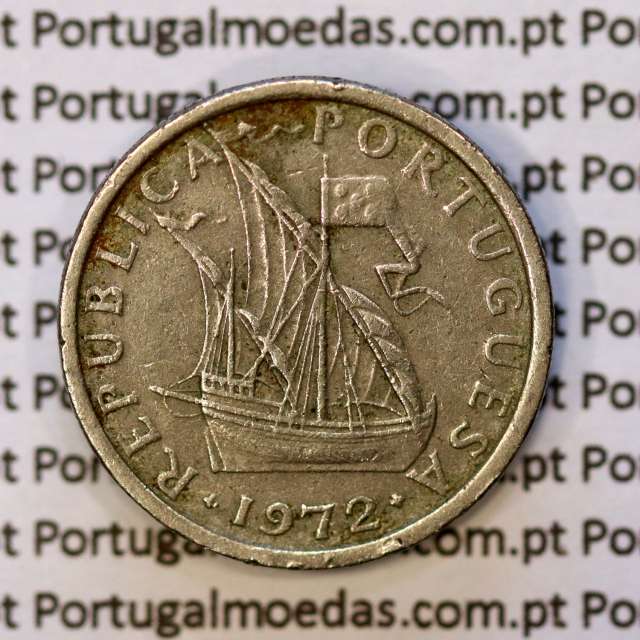 Portugal, coin of 5 Escudos 1972, 5$00 Escudos 1972 Copper-Nickel Portuguese Republic, (F+), World Coins Portugal KM 591