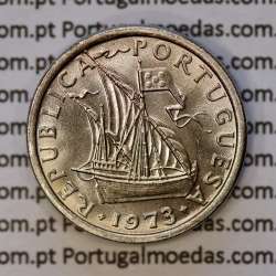 Portugal, coin of 5 Escudos 1973, 5$00 Escudos 1973 Copper-Nickel Portuguese Republic, (BU/UNC), World Coins Portugal KM 591