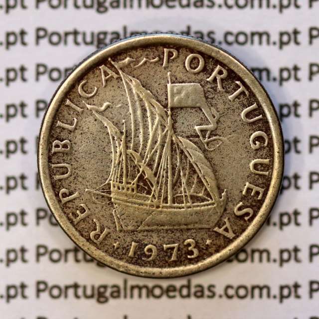Portugal, coin of 5 Escudos 1973, 5$00 Escudos 1973 Copper-Nickel Portuguese Republic, (F), World Coins Portugal KM 591