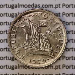 Portugal, coin of 5 Escudos 1976, 5$00 Escudos 1976 Copper-Nickel Portuguese Republic, (BU/UNC), World Coins Portugal KM 591