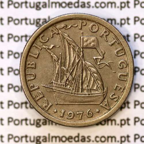 5$00 escudos 1976 cupro-níquel, 5 Escudos 1976 cuproníquel da República Portuguesa, (Bela), World Coins Portugal KM 591